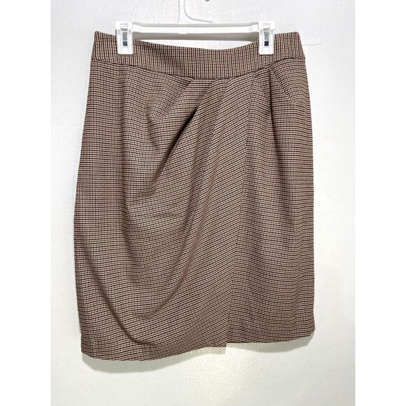 J. Mclaughlin skirt houndstooth wrap dark accademia preppy office siren women 12 - Picture 1 of 6